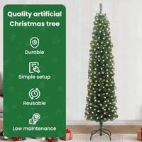 VidaXL Kunstkerstboom groen 240 cm pvc en staal en kunststof - thumbnail
