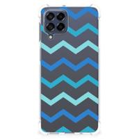 Samsung Galaxy M53 Doorzichtige Silicone Hoesje Zigzag Blauw - thumbnail