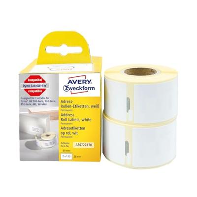 Avery-Zweckform Rol met etiketten 82 x 28 mm Papier Wit 260 stuk(s) Permanent hechtend Adresetiketten AS0722370