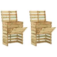 Tuincompostbakken 2 st 80x50x100 cm geïmpregneerd grenenhout - thumbnail