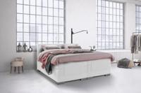 Beddenleeuw Boxspring Bed Julia - Elektrisch - 180x210 - Incl. Hoofdbord - Skai Wit - thumbnail