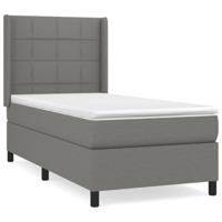 Boxspring met matras stof donkergrijs 90x190 cm - thumbnail