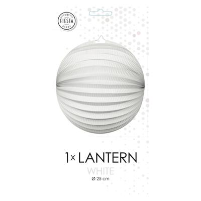 Globos Papieren lantaarn rond wit, 25cm