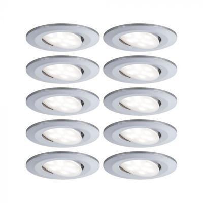 Paulmann LED-inbouwlamp voor badkamer Set van 10 stuks 65 W Chroom (mat)