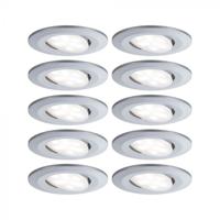 Paulmann LED-inbouwlamp voor badkamer Set van 10 stuks 65 W Chroom (mat) - thumbnail