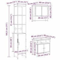 Badkamermeubelset 3 pcs Sonoma eiken 33 x 33 x 185.5 cm - thumbnail