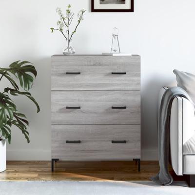 Dressoir 69,5x34x90 cm bewerkt hout grijs sonoma eikenkleurig