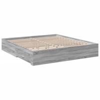 Bedframe met lades bewerkt hout grijs sonoma eiken 200x200 cm - thumbnail