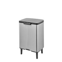 Brabantia Bo hi afvalemmer 12 liter met kunststof binnenemmer matt steel fingerprint proof - thumbnail