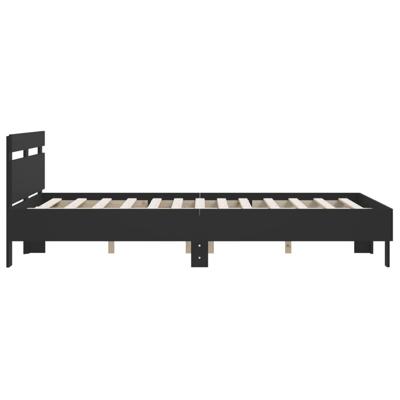 Bedframe met hoofdeinde bewerkt hout zwart 150x200 cm