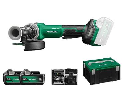 Hikoki G1813DVF WQZ Accu Haakse slijpmachine | 18V | Variabele toerental | 125mm | Rem | Inclusief 2 accu&apos;s en lader | in HSC III G1813DVFWQZ
