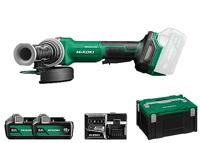 Hikoki G1813DVF WQZ Accu Haakse slijpmachine | 18V | Variabele toerental | 125mm | Rem | Inclusief 2 accu&apos;s en lader | in HSC III G1813DVFWQZ - thumbnail