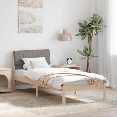 Bedframe Bruin en taupe 80 x 200 cm Massief grenenhout