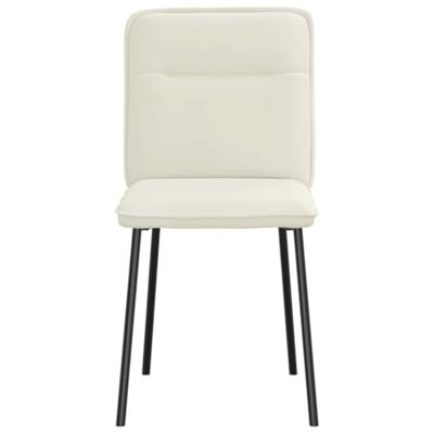 Eetkamerstoelen 4 st fluweel crèmekleurig