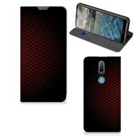 Nokia 2.4 | Hoesje met Magneet | Geruit Rood - thumbnail