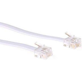 ACT TD5605 Platte Telefoonkabel | RJ12 connectoren | Wit | 5 meter