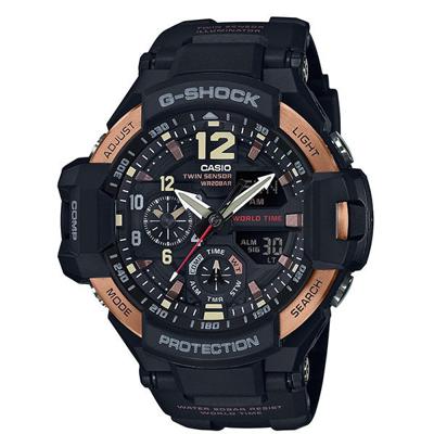 Casio G-SHOCK Standard Analoog-Digitale Horloge GA-1100RG-1A - Zwart