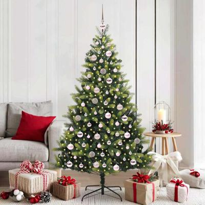 Kunstkerstboom met scharnier 300 LEDs Groen 180 cm PVC en PE