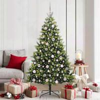 Kunstkerstboom met scharnier 300 LEDs Groen 180 cm PVC en PE - thumbnail