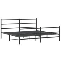 Bedframe met hoofd- en voeteneindemetaal zwart 193x203 cm - thumbnail