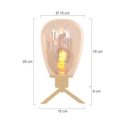 Steinhauer TafellampReflexion Ø 15cm - met amber glas - 2682ME