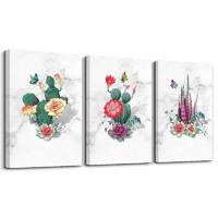 Schilderij - Cactussen, 120x80cm, 3 luik - thumbnail