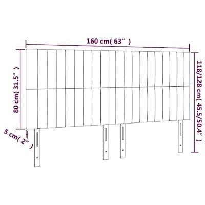 Hoofdborden 4 st 80x5x78/88 cm stof zwart