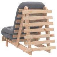 Futon slaapbank met matras 60x206x11 cm massief grenenhout - thumbnail
