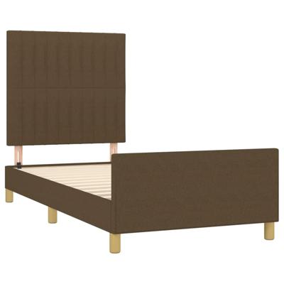 Bedframe zonder matras stof donkerbruin 140x200 cm