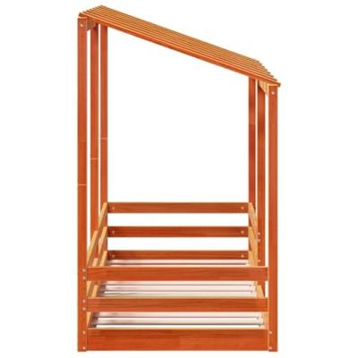 Kinderbed met bedhuis 75x190 cm massief grenenhout wasbruin