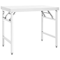 VidaXL Keukenwerktafel inklapbaar 100x60x80 cm roestvrij staal - thumbnail