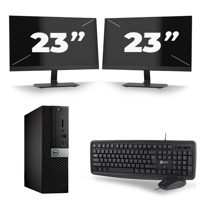Dell Optiplex 7050 SFF - Intel Core i3-6e Generatie - 8GB RAM - 256GB SSD - Windows 11 + 2x 23 inch Monitor - thumbnail