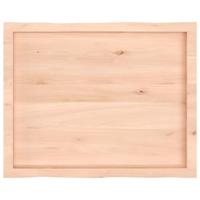 Tafelblad natuurlijke rand 80x60x(2-6) cm massief eikenhout - thumbnail