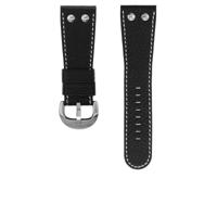 TW Steel horlogeband TWB70 / TW70 Leder Zwart 30mm + wit stiksel - thumbnail