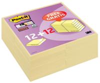 Post-it super Sticky notes, 90 vel, ft 76 x 76 mm, geel, pak van 12 blokken + 12 gratis - thumbnail