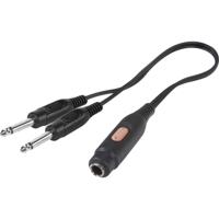 Speaka Professional SP-7870288 jack audio Y-adapter [2x jack plug 6,35 mm - 1x jack 6,35 mm] zwart - thumbnail