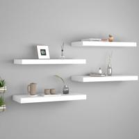 Wandschappen zwevend 4 st 60x23,5x3,8 cm MDF wit - thumbnail