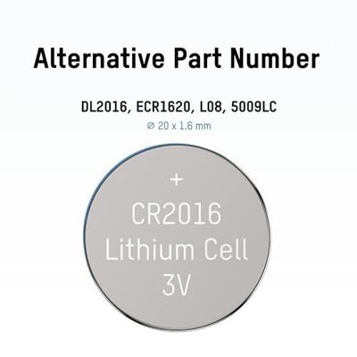 ANSMANN 5020182 lithium knoopcel CR2016 voor garagedeuropener, alarminstallatie, radiografische ontspanner, zilver CR 2016 2 Stuk zilver