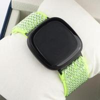 Fitbit Versa 3/4 & Sense 1/2 Nylon loop bandje - Neon geel - thumbnail