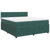 Boxspring met matras fluweel donkergroen 200x200 cm - thumbnail