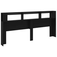 Hoofdeinde met LED 220x18,5x103,5 cm bewerkt hout zwart - thumbnail