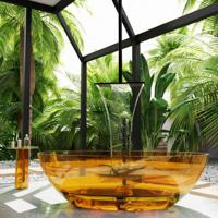 Vrijstaand Ligbad Mondiaz Cristal Resin 180x85 cm Goud - thumbnail