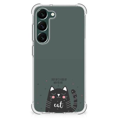 Samsung Galaxy S23 Plus Stevig | Bumper Hoesje | Cat Good Day Samsung Galaxy S23 Plus Stevig | Bumper Hoesje | Cat Good Day