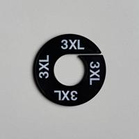 Maatring 9cm zwart/wit 3XL - thumbnail