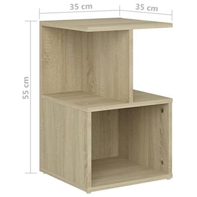 VidaXL Nachtkastje 35x35x55 cm bewerkt hout sonoma eikenkleurig