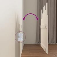 Hoofdbord wandmontage 95,5x3x80 cm massief grenenhout wit - thumbnail