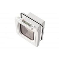 Cat Mate microchip kattenluik met tijdklok 100mm wit - thumbnail