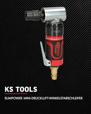 KS Tools 515.5535 SlimPOWER mini-perslucht-haakse slijper, 19.000 omw/min.