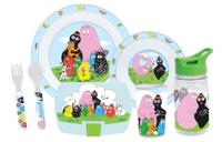 Serviesset - FUN HOUSE - BARBAPAPA - Glas, bord Ø22 cm en Ø16 cm, bestek, waterfles en snackbox - thumbnail