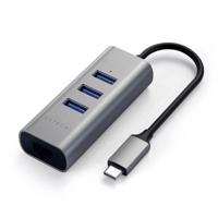 Satechi ST-TC2N1USB31AM ST-TC2N1USB31AM USB-hub 3 poorten USB-A, RJ45 USB 3.0 5 GBit/s Space grijs - thumbnail
